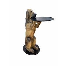 Dog Butler Hound Sculpture with Serving Tray Vinta