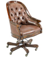 M-S Brown Leather Desk Chair