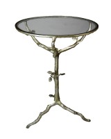 Round Leaf Base Glass Top Table