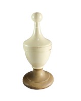Beige Glazed Finial with Ball Top