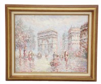 Impressionist Arc D'Triomphe Scene in Paris