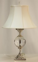 Acrylic and Nickel Globe Table Lamp