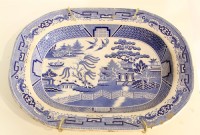 Blue & White Porcelain Tray (Priced As Is)