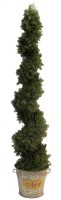 Faux Lighted Spiral Tree Topiary
