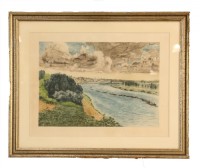 Renoir Etching, Chalands sur la Seine