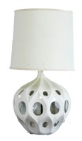 White Open Base Ceramic Table Lamp