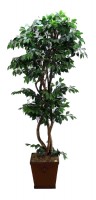 Brown Planter with Artificial Tree