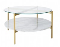 Glass and Marble Cocktail Table