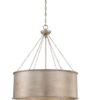 Silver Patina Finished Metal Round Chandelier