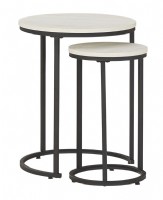 accent table set in black and white