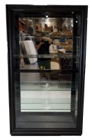 Charcoal Gray Glass Curio Cabinet