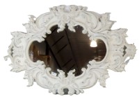Large White Carved Mirror