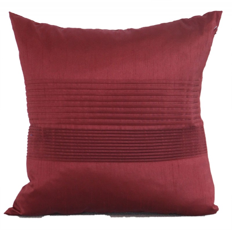 Custom Pleated Maroon Throw Pillow