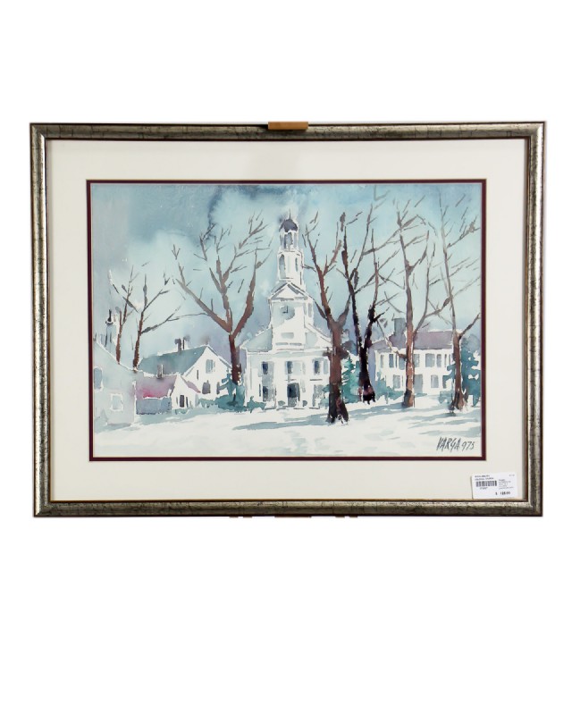 Watercolor Church Print