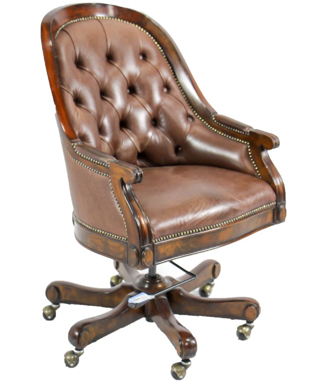 M-S Brown Leather Desk Chair