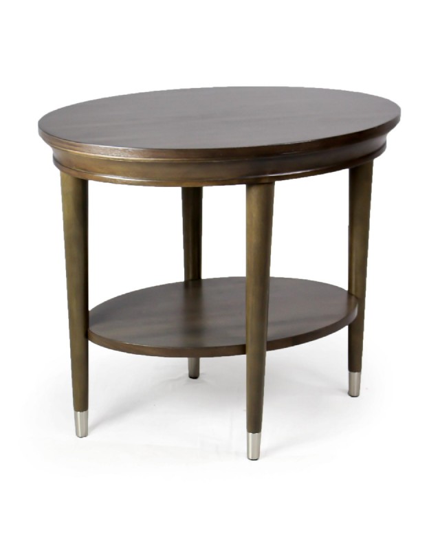 Oval Taupe End Table