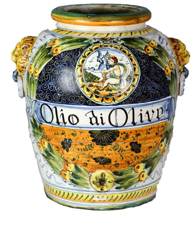 Italian Painted Oil Jug