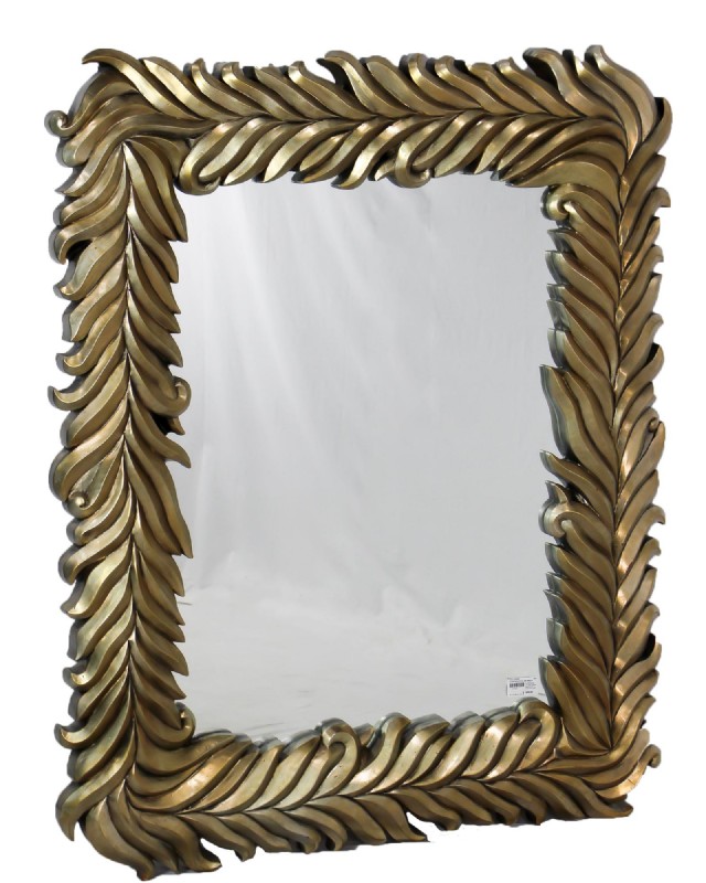 Silver Deco Style Leaf Mirror