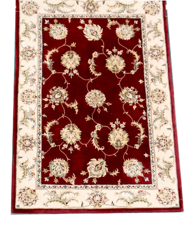 Maroon Silk & Wool Area Rug