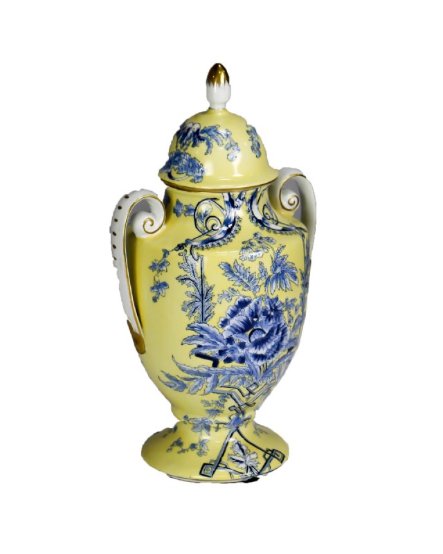 Yellow and Blue Porcelain Jar