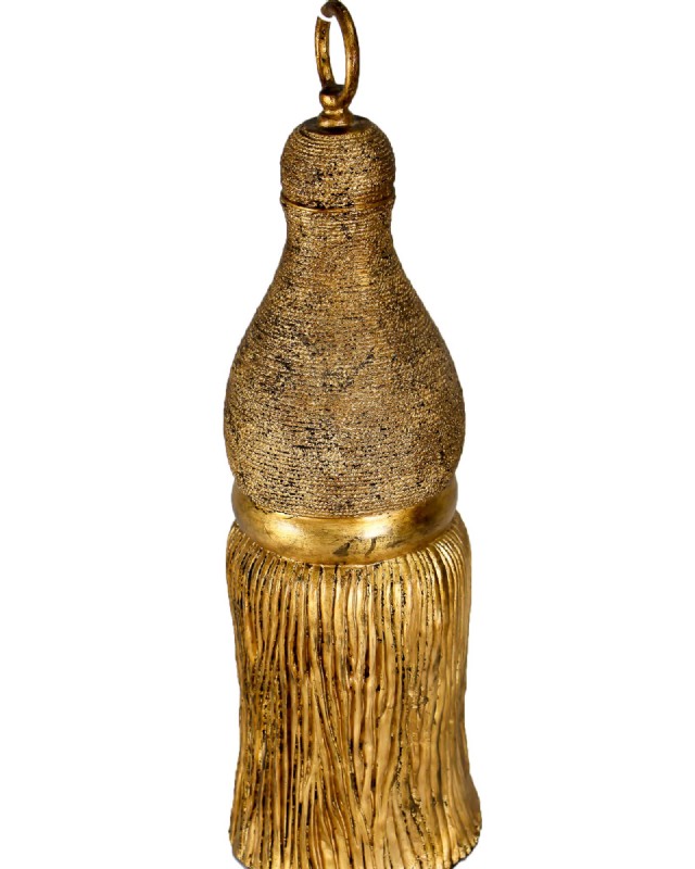 Small Wooden Gold Tassle