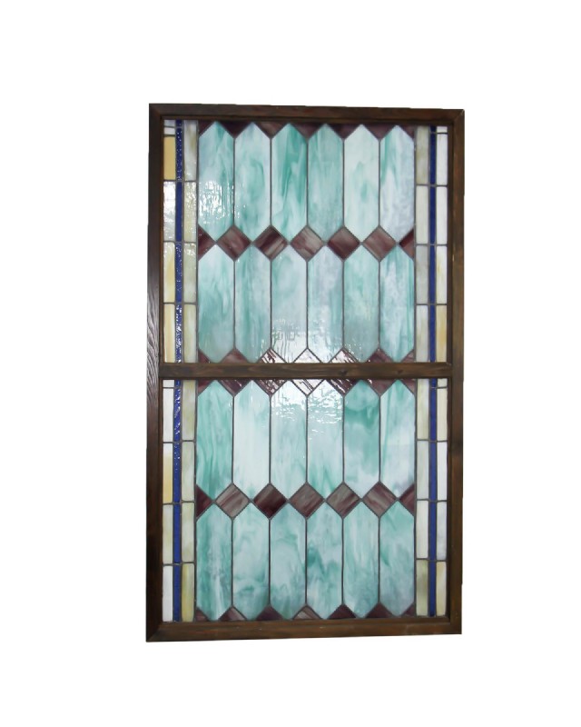 Antique Green Lavender Stained Glass