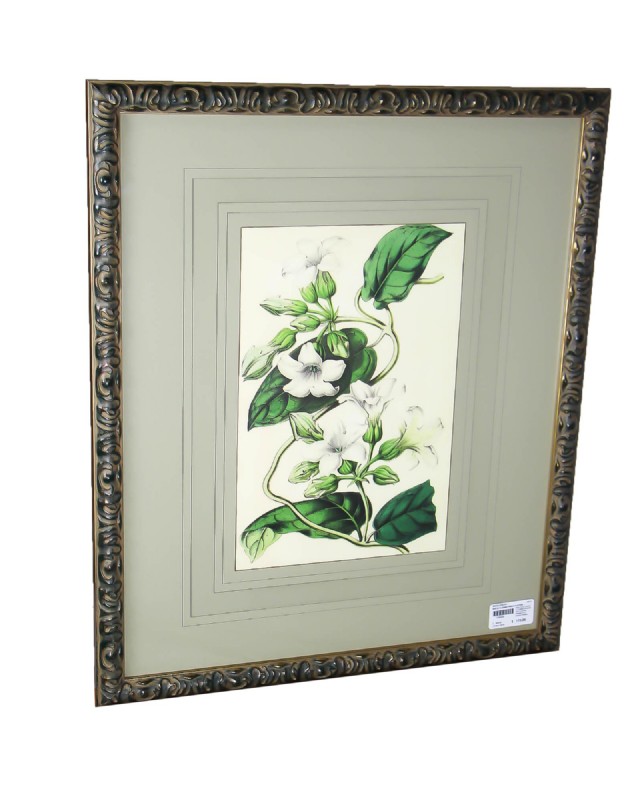 White Flower Print Custom Frame