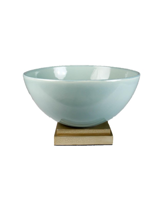 Sea Green Ceramic Bowl on Base
