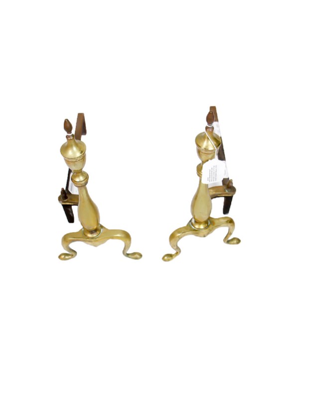 Puritan Fireplace Brass Andirons Set