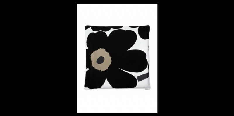 Unikko upholstery pillow cover white black khaki