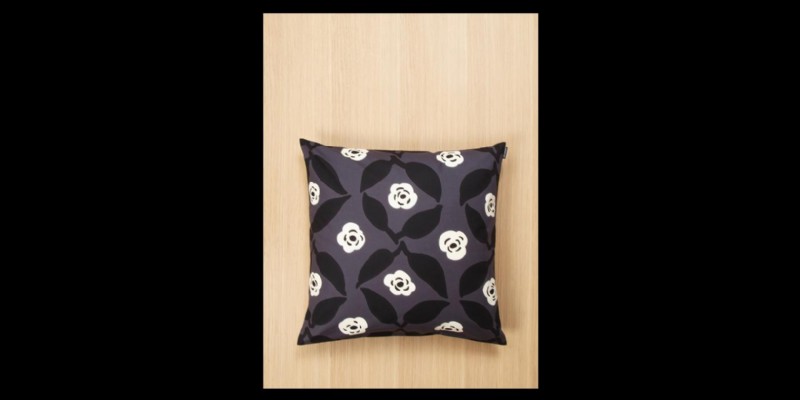 Poppy pillow cover grey & offwhite