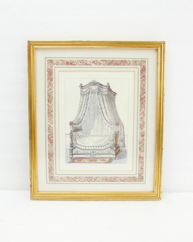 artwork victorian table/drapery scene