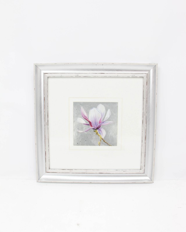 Floral Print in Silver Frame