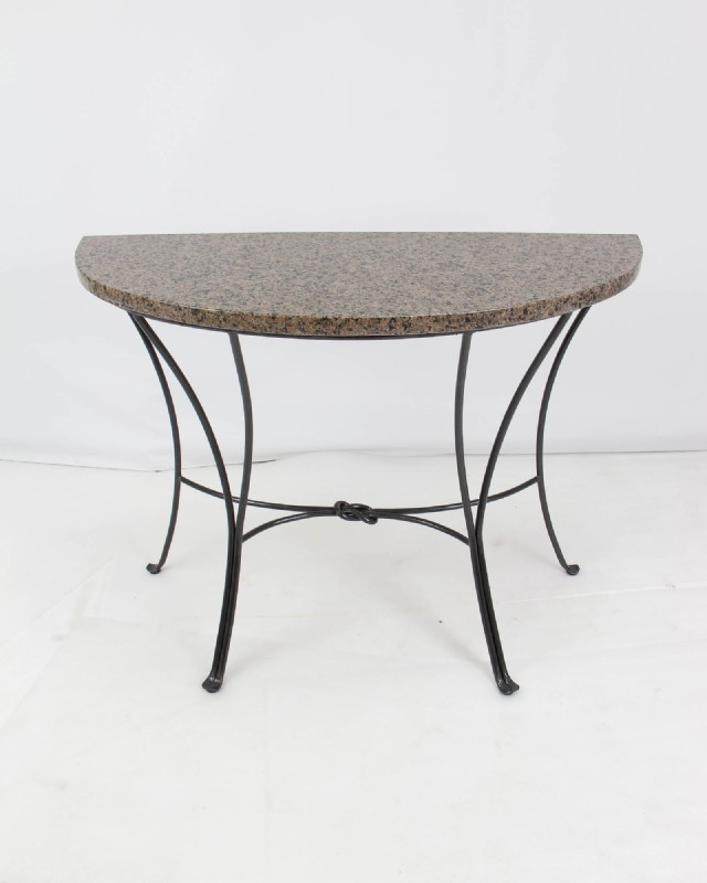 Granite Topped Demilune Console Table