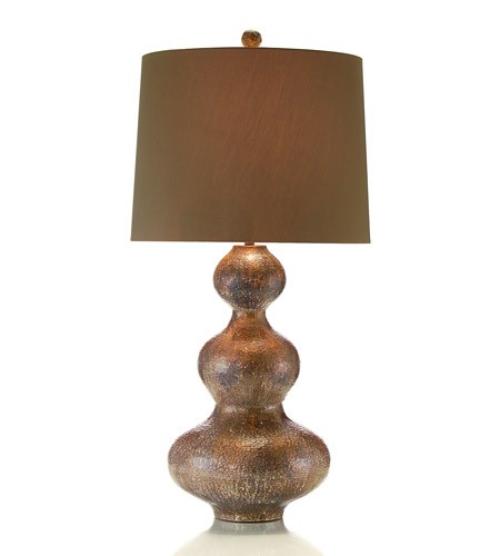 Hammered Copper Triple Gourd Table Lamp