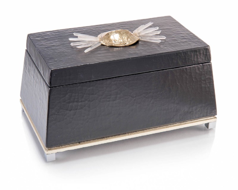 Black with Turtle Shell Jewelry Box