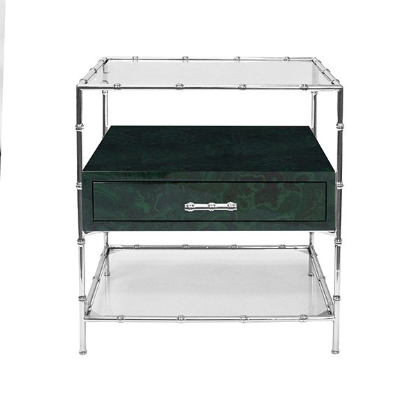 Chrome Bamboo Style Side Table