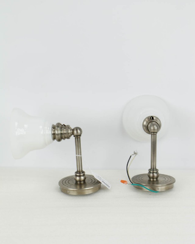 Pair of Brushed Nickel Wall Sconces