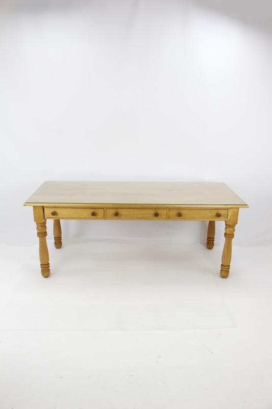 Solid Oak Desk with Glass Top