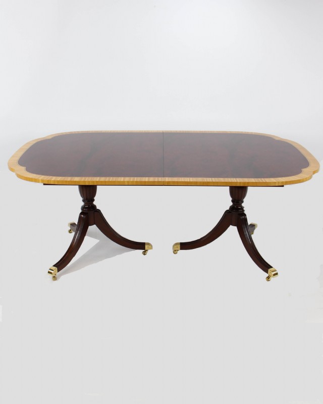 Flame Mahogany Double Pedestal Dining Table