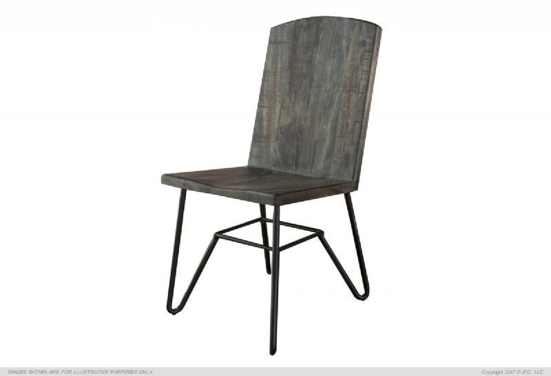 Rustic Iron Base Dining Chair