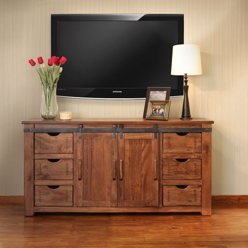 70" TV Stand with 6 Drawer, 2 Door & 2 Shelves
