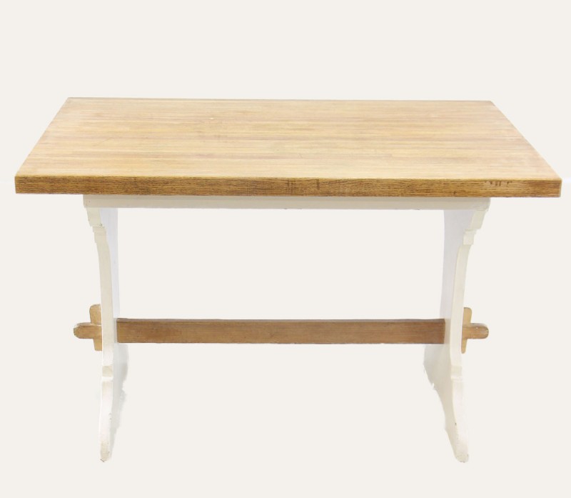 Butcher Block Style Double Pedestal Table