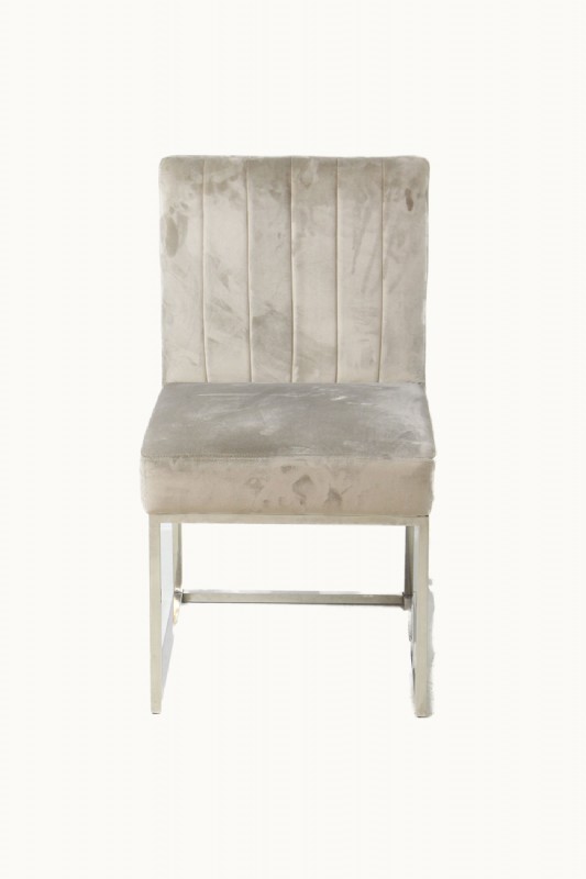 Suede Chair With Steel Legs