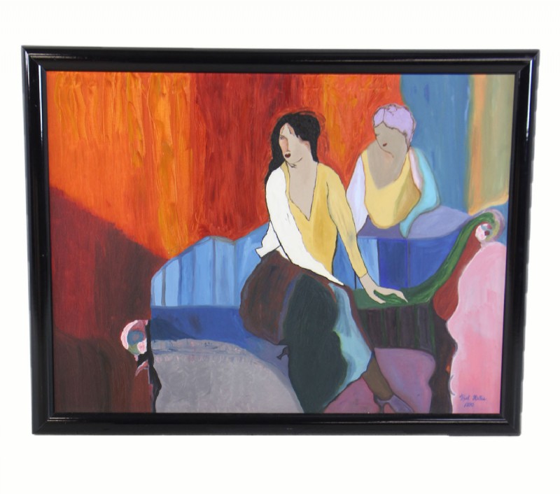Two Woman Original Oil/Acrylic