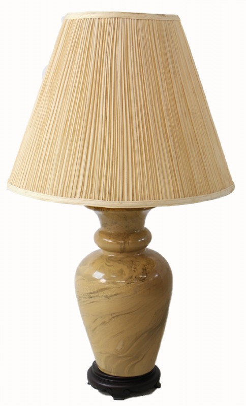 Tan Marbled Table Lamp