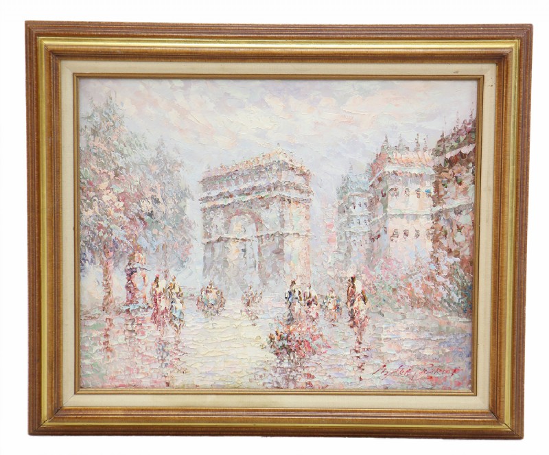 Impressionist Arc D'Triomphe Scene in Paris