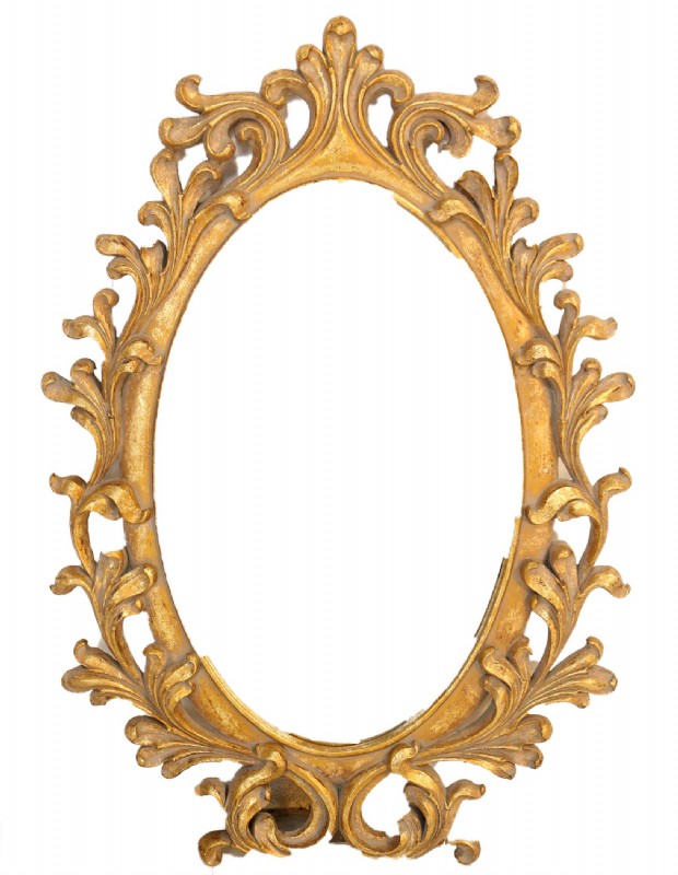 Ornate Gold Framed Oval Wall Mirror