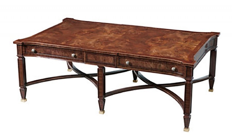 Burled Mahogany Cocktail Table