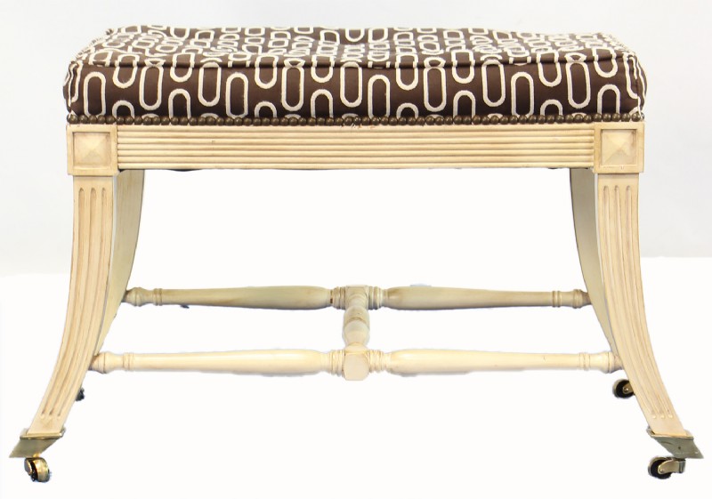 Wood Frame Ottoman On Casters